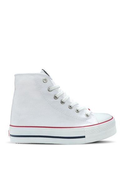 Slazenger Women's Super High White Sneakers - Casual High Top Sneakers