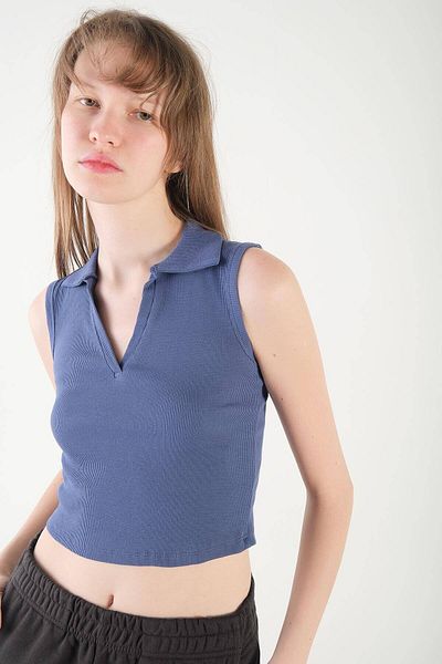 Addax Tricou cu nervuri cu gât polo A13405-s10