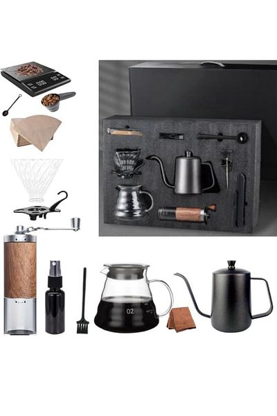 DOPPİO DOPPIO 12 Pcs V60 Pour Over Coffee Maker Dripper Set,
