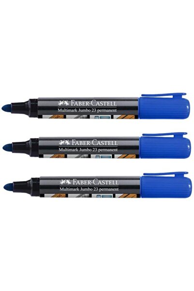 Faber Castell Multimark Jumbo 23 Permanent Mavi 3lü