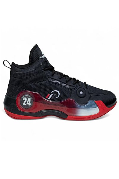 Celira Ανδρικά αθλητικά παπούτσια μπάσκετ Pnr Μαύρα Κόκκινα Πλεκτά