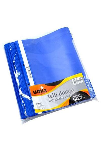 Umur Umix Wire Plastic File Blue 50 Pcs 1 Pack