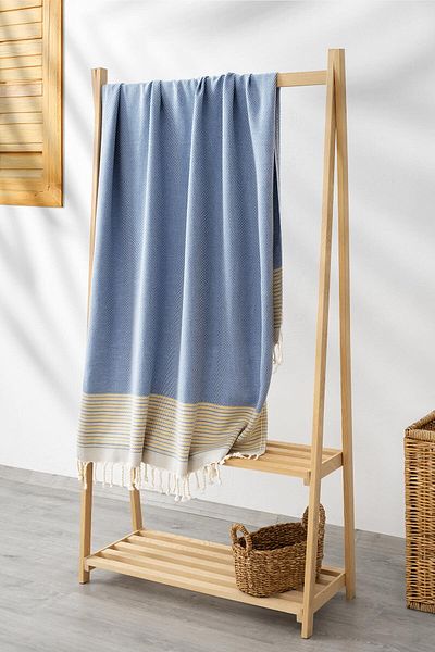 Denizli Concept Peshtamal cu model albastru - 100x180 cm Agora Aplicat pentru baie și plajă