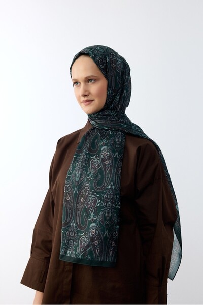 MİRSOY SCARF Mirsoy Scarf Etnik Desen Şal Asya Desen-yeşil