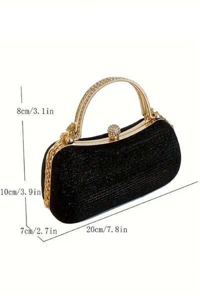 ImPolo Imported Special Evening Dress Fabric, Shiny Evening Dress Bag, Stylish and Elegant with Zircon Stones, Portfolio