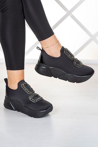 Erkan Saçmacı Detailní tenisky Almendra Black Stretch Stone