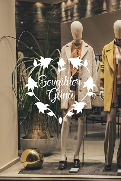 MIGNATIS Cvetna naljepnica u obliku srca za Dan zaljubljenih 60cm - Bela