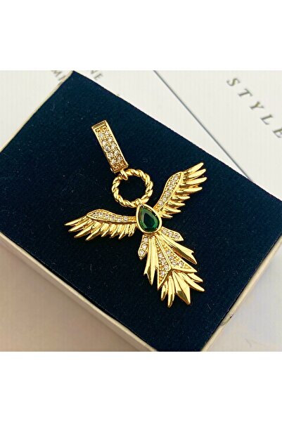 Kyver Ajda Charm Çelik Ajda Bilezik Charmı Zirkon Taşlı Anka Kuşu2 Model Gold
