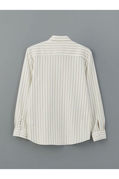 LC Waikiki Мъжка риза с дълъг ръкав и райета SOUTHBLUE Slim Fit