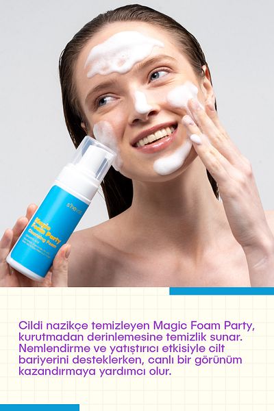SHE VEC Magic Foam Party - 150ml Soothing Moisturizing Facial Cleansing Foam