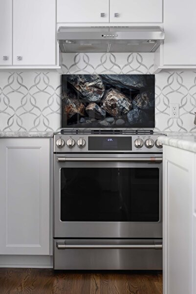 wudie Protector din sticlă pentru spatele aragazului, sticlă temperată rezist...