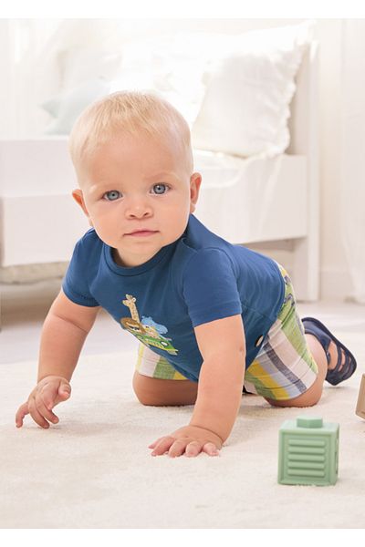 MAYORAL Summer Blouse and Shorts Set for Baby Boy - Dark Blue