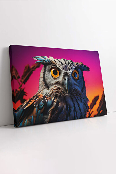 KOSS Dijital Pictură decorativă orizontală pe pânză cu portret de bufniță de ...