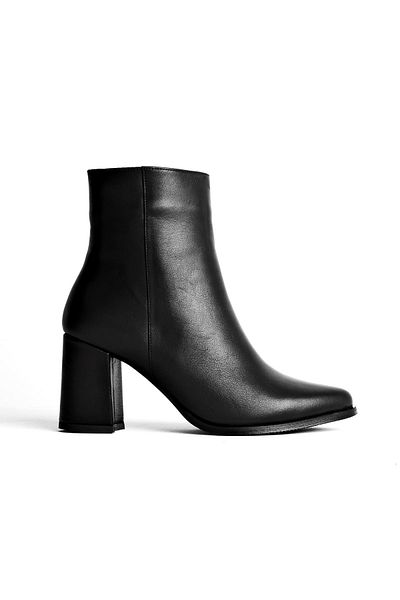 Lal Shoes & Bags Cizme cu toc cu fermoar din piele naturală Lally-negru