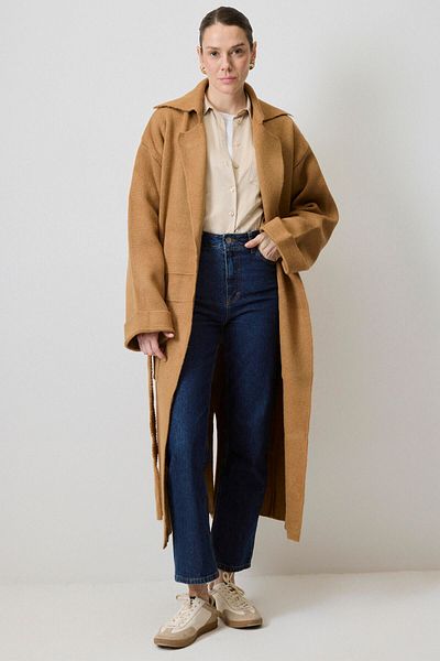 Touché Privé Long Knit Cardigan with Waist Belt