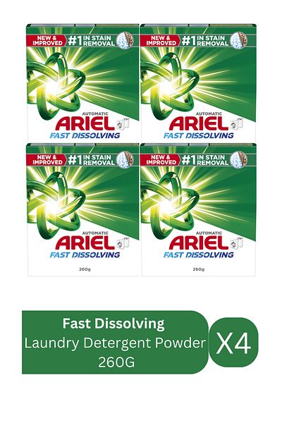 Ariel Fast Dissolving Laundry Detergent Powder 260G X4
