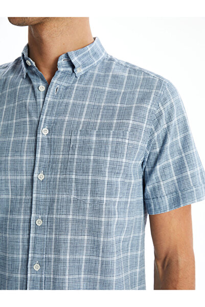 LC Waikiki LCWAIKIKI Classic Regular Fit Kısa Kollu Ekose Poplin Erkek Gömlek