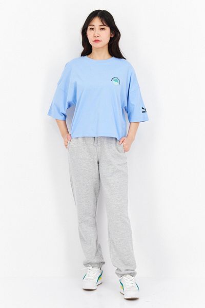 Puma Women Oversized Fit Short Sleeve Training T-Shirts, Day Dream Blue