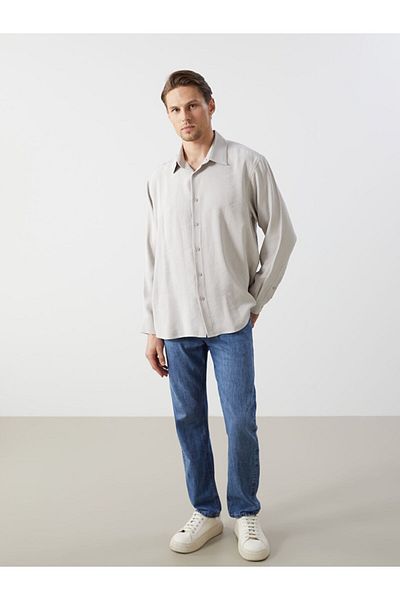 LC Waikiki Comfortable Fit Long Sleeve Gabardine Men's Shirt
