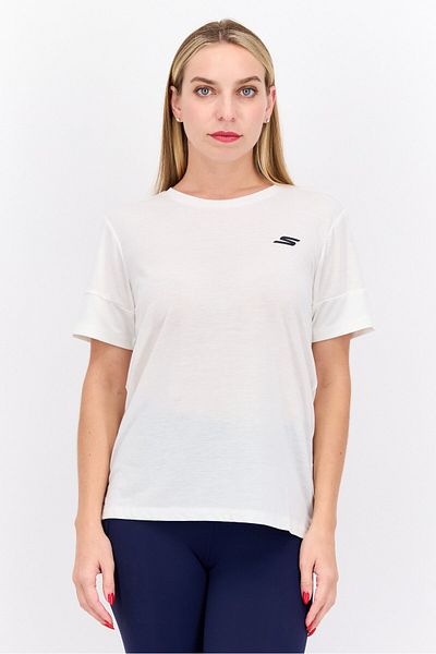 SKECHERS Women Sportswear Fit Short Sleeves Training Top, White