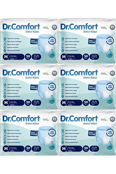 Dr.Comfort سراويل داخلية حفاضات ماصة للبالغين - M-Medium، 180 قطعة (6PK*30)