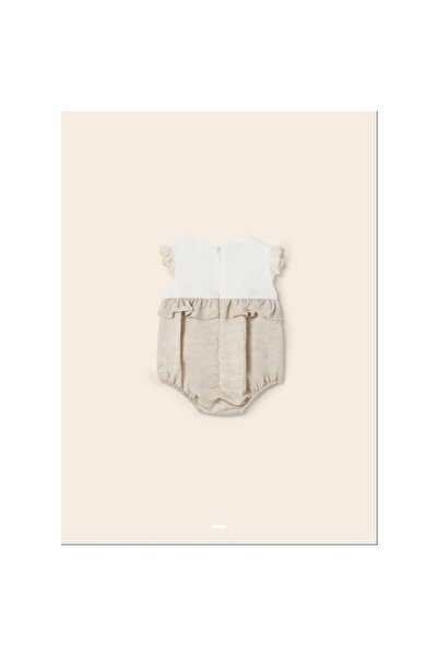 MAYORAL Summer Baby Girl Short Jumpsuit Cream