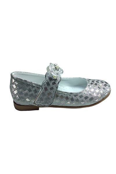 OrtopedikAL Shiny Silver Pearl 1010 Emt Girl's Evening Dress Shoes - Fancy Ballerinas