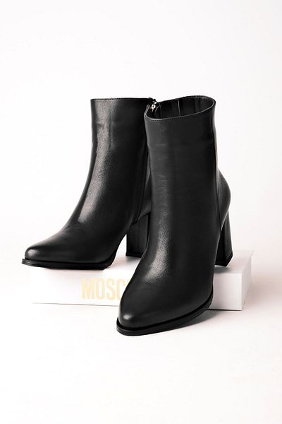 Lal Shoes & Bags Cizme cu toc cu fermoar din piele naturală Lally-negru