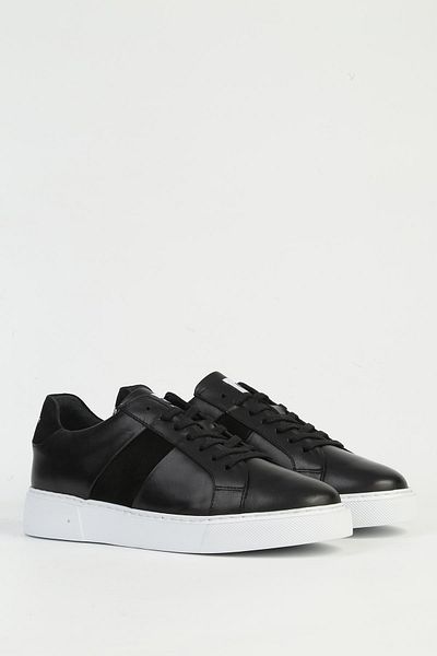 Pierre Cardin Women's Black and White Leather Sneakers - Pc-32723
