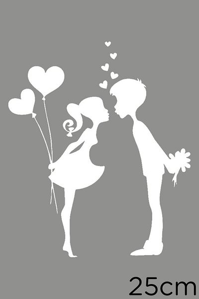 MIGNATIS Autocolant Valentines Day care se înșiră surprize 25cm - Alb