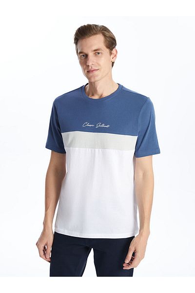 LC Waikiki Ανδρικό μπλουζάκι LCWAIKIKI Classic Crew με κοντό μανίκι Color Block