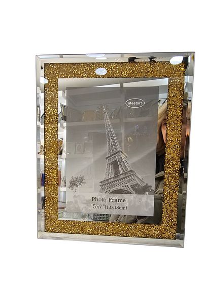 KÜBRAHOME'S 13X18 cm Picture Frame with Crystal Stone