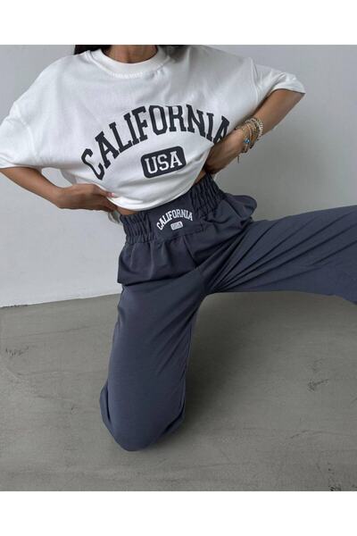 NoVibe بدلة صيفية للسيدات مقاس كبير بخصر عالٍ مطبوع عليها كاليفورنيا الأمريكية