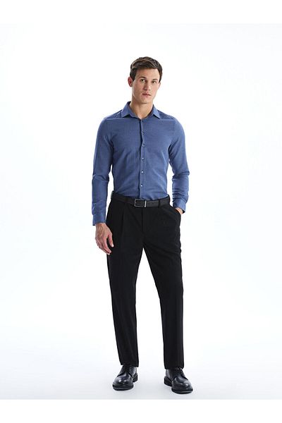 LC Waikiki Ανδρικό μακρυμάνικο πουκάμισο Dobby LCWAIKIKI Formal Slim Fit