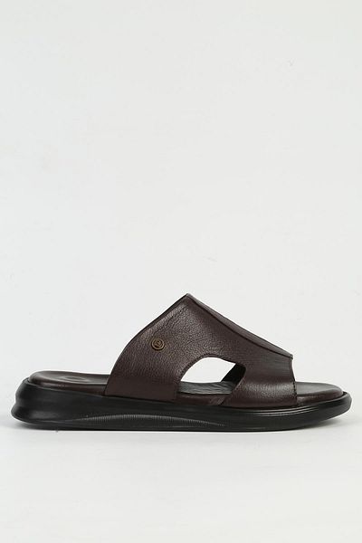 Pierre Cardin Genuine Leather Brown Men's Slippers Pc-7324