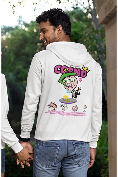 Fuddy Moda Unisex Oversize Cosmo Hooded Sweatshirt - Lover Couple Themed Hoodie