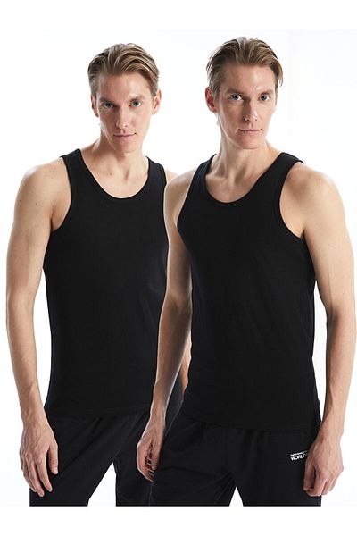 LC Waikiki New Season U Neck Combed Cotton Men's Undershirt 2-Piece - S50030Z8