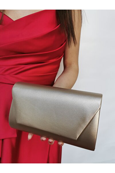 NAZART Women's Fabric Bronze Chain Evening Dress Ladies Clutch Portfolio Evening Bag