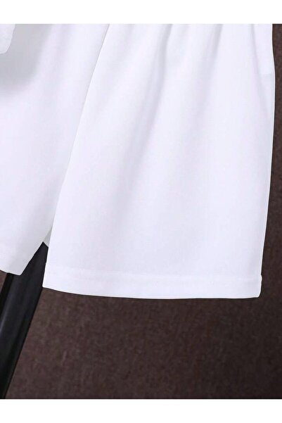 MANCY Unisex Label Printed Sleeveless Hooded T-Shirt and Shorts Top and Bottom Set