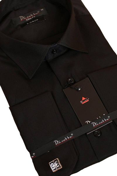 Dicotto Ανδρικό πουκάμισο Extra Long Sleeve Black Micro Slim Fit - 197-6
