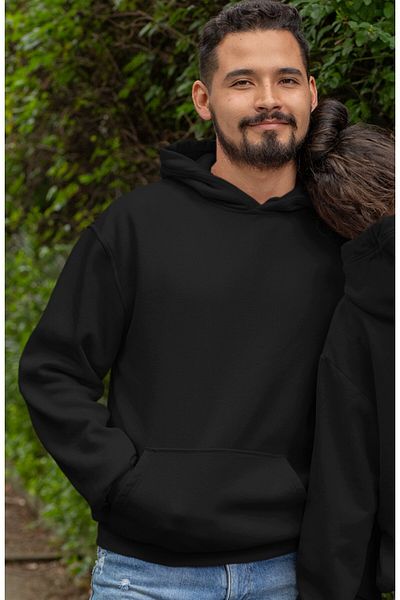 Fuddy Moda Unisex Oversize Hooded Sweatshirt - Lover Couple Themed, Back Printed Hoodie