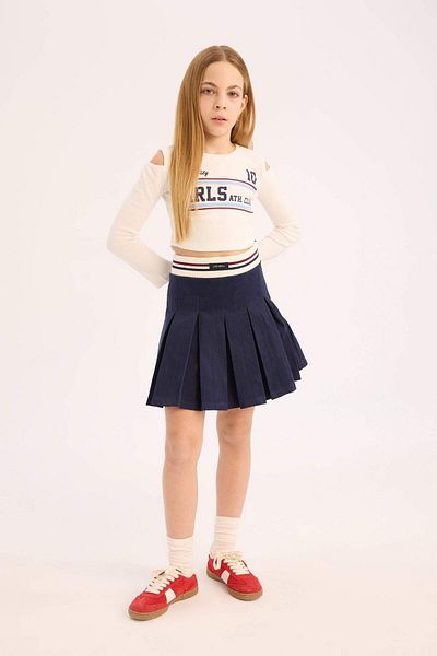DeFacto Girl's Pleated Gabardine Skirt