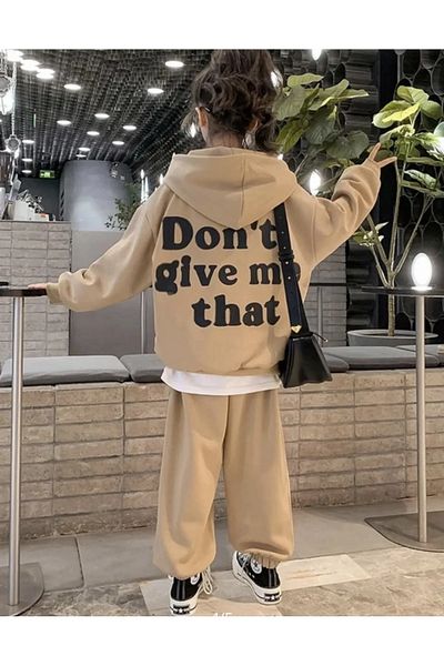 NoVibe Kids Dont Printed Top and Bottom Tracksuit Set