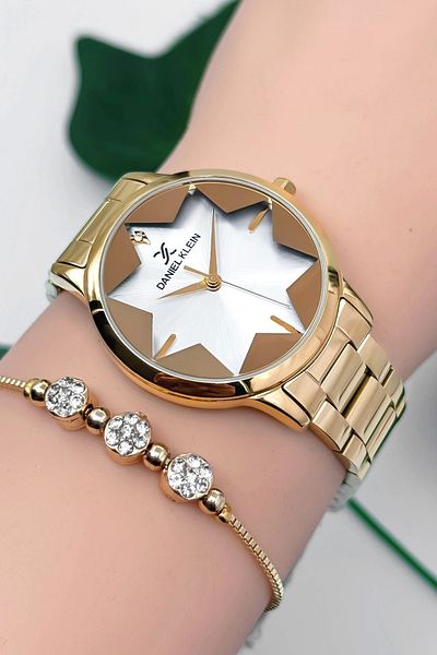 Daniel Klein Steel Cord Women Wrist Watch 3 Atm Water Resistant Gold Zmdk1175