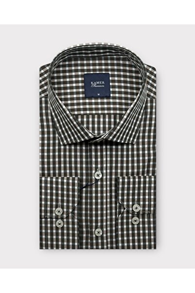 KAMER ERKEK REGULAR FIT EKOSE HAKİ GÖMLEK 3760H