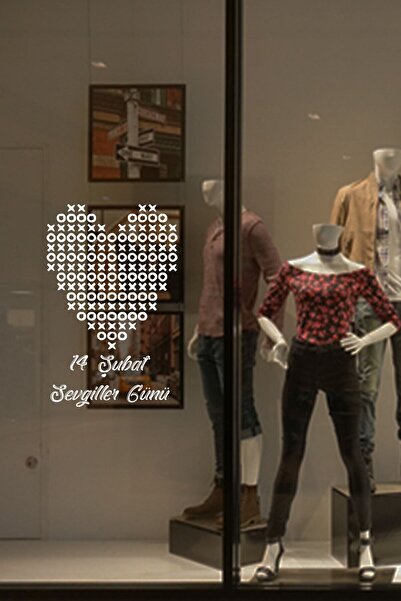 MIGNATIS Autocolant de 60 cm în formă de inimă cu jocul Xox de Ziua Îndrăgost...