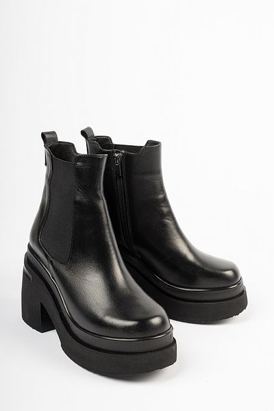 Deripabuc Genuine Leather Black Women's Leather Boots Trc-216509