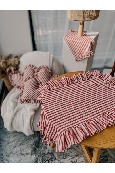 KaiHome عداء كتان مخطط مكشكش من LOVELY