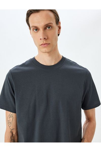 Koton Crew Neck Cotton Tough Fabric Regular Fit Basic Short Sleeve T-Shirt