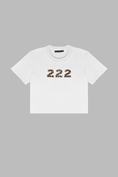 Bak Moda 222 Білий кроп-топ з принтом